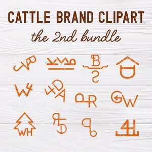 SVG, PNG & PDF File | Cattle Brand Clipart Set (the 2nd Bundle), Cattle Brand Symbols svg, Livestock Brand svg, Cattle Brand svg