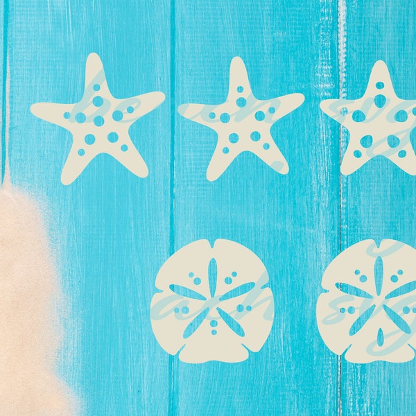 SVG & DXF File | Sand Dollar and Starfish svg, Beach svg, Craft svg, Sand Dollar svg, Starfish svg, Starfish dxf, Sand Dollar dxf