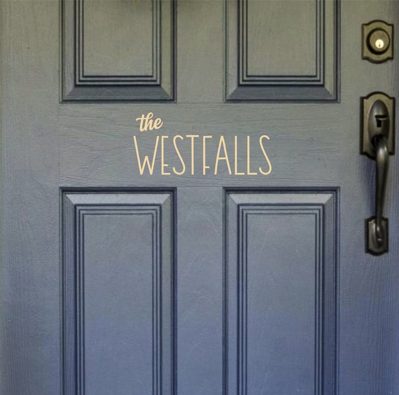 Front Door Name Decal Name Decal for Door Door Name Decals Etsy