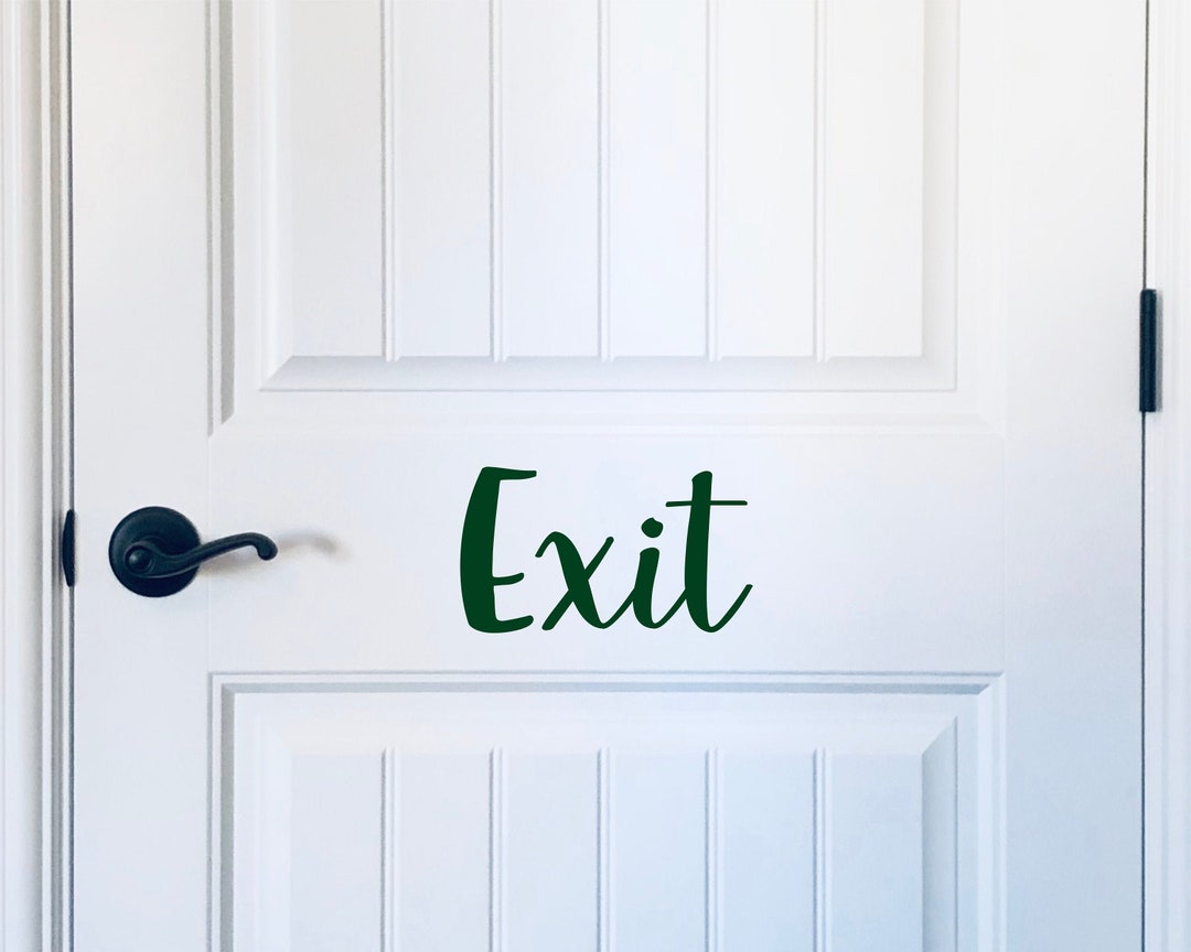 Exit Door Decal, Exit Decal, Exit Door Decals, Exit Door Decal, Vinyl ...