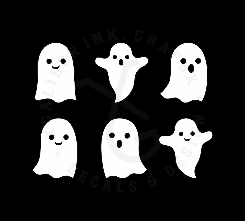 6 Ghost Decals Ghost Stickers Halloween Decorations Etsy