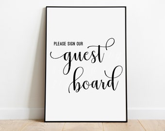 SVG & PDF | Please Sign Our Guest Board, Guestbook Digital Download, Wedding Guest Board Printable, Guest Board Sign, Please Sign