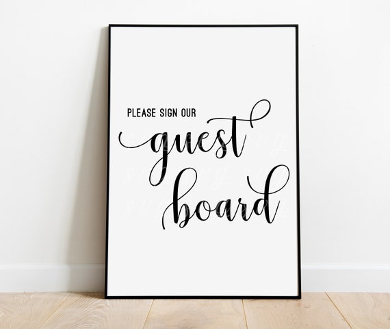 Svg Pdf Please Sign Our Guest Board Guestbook Digital Etsy