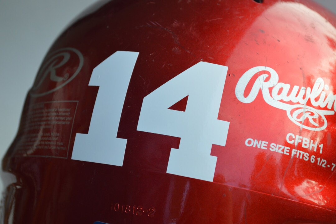 Custom Helmet Number Decal, Baseball Helmet Number, Helmet Number