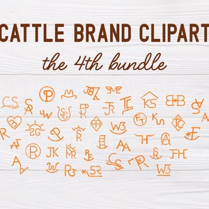 SVG, EPS, PNG & pdf File Cattle Brand Clipart Set the 4th Bundle, Cattle Brand Symbol svg, Livestock Brand svg, Cattle Brand svg image 1