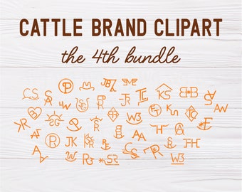 SVG, EPS, PNG & pdf File | Cattle Brand Clipart Set (the 4th Bundle), Cattle Brand Symbol svg, Livestock Brand svg, Cattle Brand svg