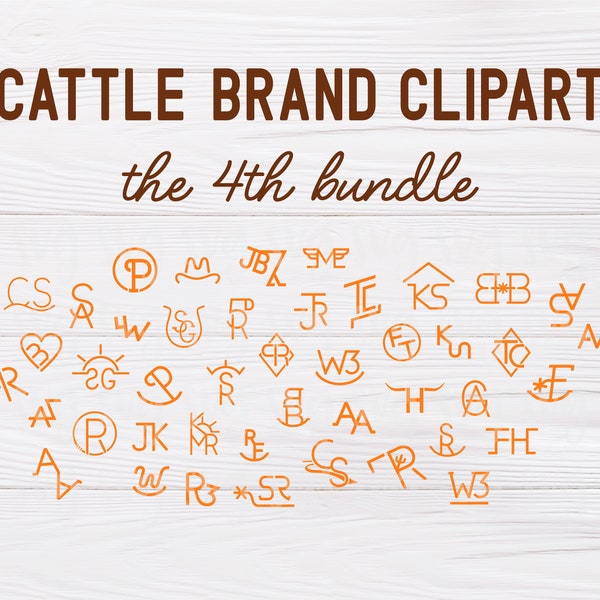 SVG, EPS, PNG & pdf File | Cattle Brand Clipart Set (the 4th Bundle), Cattle Brand Symbol svg, Livestock Brand svg, Cattle Brand svg
