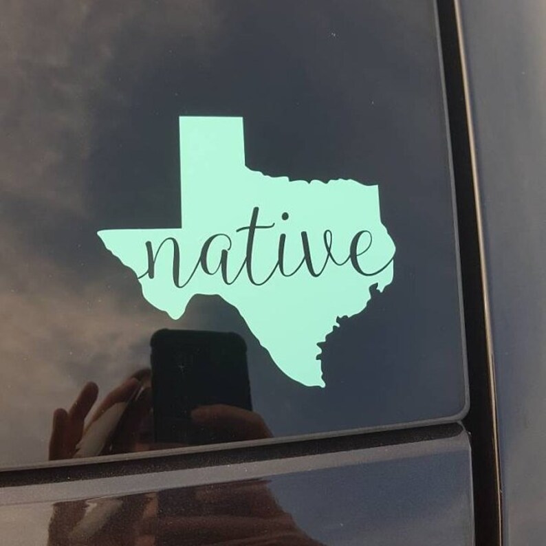 Teal Texas Shape Sticker - 3.5x3.5 Inch Home State Decal For Cars & Laptops