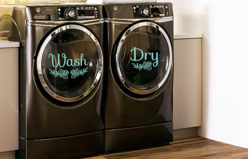 Wash & Dry Decals for Washers and Dryers Laundry Room Decor Etsy