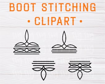 SVG, PDF, & PNG Files | Solid Boot Stitching Pattern, Boot Stitch svg, Western Boot Stitching svg, Western Sewing svg, svg Crafting Files