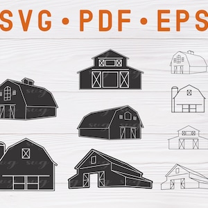 SVG, PDF & EPS Files | Ranch Barn Clipart svg, Farm Barn svg, Barn svg, Farming svg, Ranching svg, Farm Clipart svg