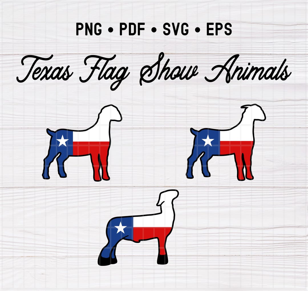 Texas Goat Sticker SVG, PDF, EPS, & Png Files | Texas Flag Show Goat Svg, Texas Flag Show ...