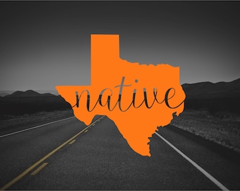 Texas Native Decal, Texas Car Decal, Texas Decal, Texas Sticker, Texas Tumbler Decal, Texas for Laptop, Texas Laptop Decal, Texas Native