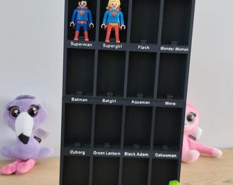 Présentoir étagère mural pour figurines Kinder Surprise / Playmobil DC