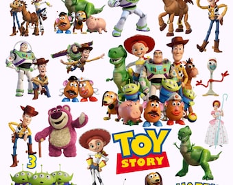 Toy Story PNG SVG Designs, Buzz Lightyear PNG, Woody i Jessie PNG, czcionka Toy Story dla Cricut, urodziny i koszulki, pobieranie cyfrowe