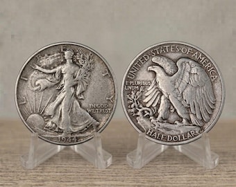 1944 Walking Liberty halve dollar-munten, oude Amerikaanse munten voor verzamelaars, vintage zilveren muntencollectie