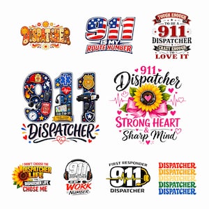 911-dispatcher PNG-paket | Grafik för räddningstjänst | T-shirtdesign för första hjälpen