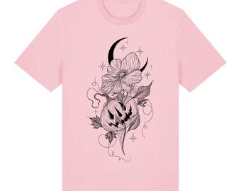 Rosa pumpa blommig gotisk t-shirt