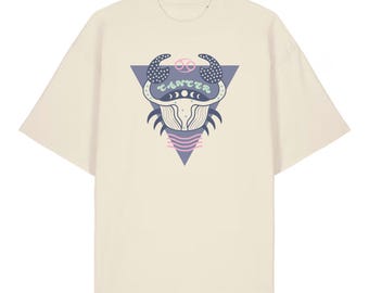 Nachhaltige Mode | Cancer Sternzeichen T-Shirt - feminines Krabben Bio-Baumwoll T-Shirt
