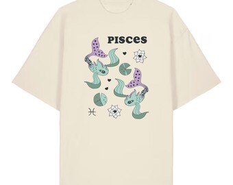 Fische Sternzeichen | Verträumtes Goldfisch T-Shirt - Bio-Baumwolle, Horoskop-Design