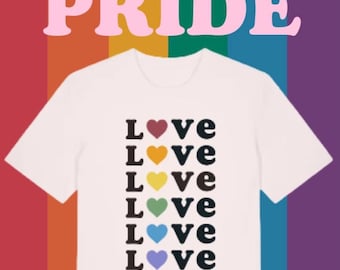 Gay Pride T-shirt | HBTQ-regnbåge | Plus size unisex-t-shirt | Ekologisk hållbar bomull