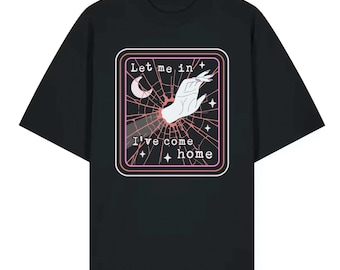 Wuthering Höhen übergroßes schwarzes T-Shirt aus Bio-Baumwolle | Umweltfreundliches Top