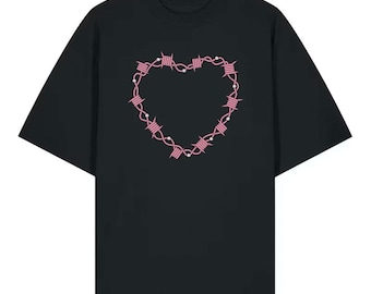 Nachhaltige Goth Girl Style übergroße schwarze Bio-Baumwolle T-Shirt | Umweltfreundliches Top