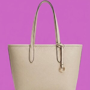 Beige Italian Leather Tote – Handmade Tuscan Full-Grain Leather Everyday Bag
