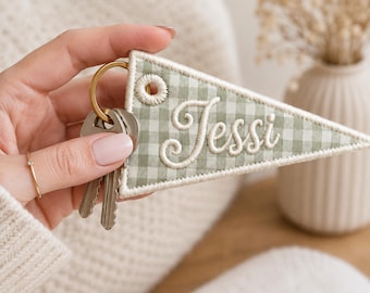 Embroidered Custom Name Bag Charm, Personalized Backpack Accessory, Backpack Name Tag Bag for Kids, Back To School Gift