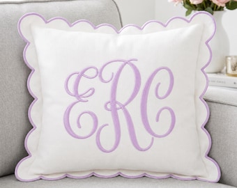 Personalized Embroidered Monogram Pillow Cover, Custom Name Nursery Decor Cushion, Baby Room Decor, Dorm Room Pillow, Slumber Party Gift