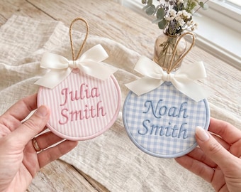 Embroidered Personalized Bag Name Tag, Custom Name Tag Bag For Toddler, Name Tag Party Favor Backpack Accessory, Backpack Name Tag Bag