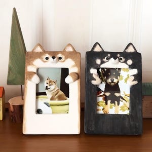 Personalized Dog Memorial Photo Frame, Handmade Pet Ceramic Clay Frame, Pet Memorial Decor Display, Cat Dog Lover Gift