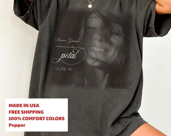 Camiseta vintage de Ariana Grande con retrato de Comfort Colors, camiseta de Ariana Grande con pétalos, camiseta de la gira Eternal Sunshine Tour 2026 de Ariana Grande