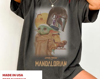 Grogu Mandalorian Shirt, Vintage Grogu Star Wars Mandalorian  Graphic Tee, Retro Grogu TShirt, 90s Style Star Wars