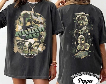 Vintage Star Wars Mandalorian Grogu  2 Sided Shirt, Grogu  Baby Yoda T-Shirt, Vintage Washed Star Wars Tee