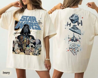 Vintage Star Wars Mandalorian 2 Sided Shirt, Star Wars Mandalorian  T-Shirt, Vintage Washed Star Wars Tee