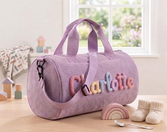 Borsa da balletto personalizzata per bambine, borsone in velluto a coste con nome personalizzato, piccolo regalo ricordo per ballerina, borsa da ballo estetica Coquette