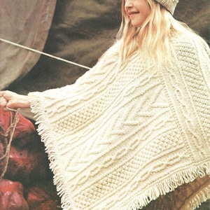 Vintage Knitted Poncho Pattern + 1960s Knitting Fashion