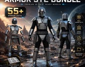 55+ Armor STL Bundle, Cosplay Armor Files, Helmet and Suit 3D Print Models, Mandalorian Inspired Costume STL Pack, Instant Download