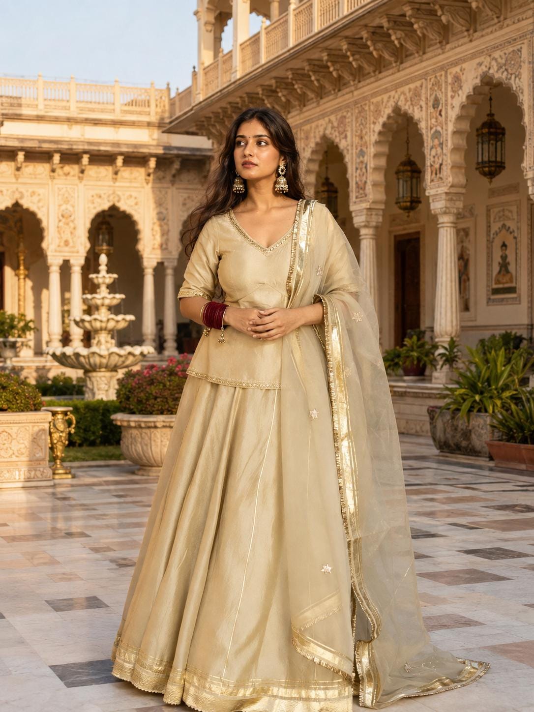 champagne gold pakistani dress Wedding champagne color bridal dress