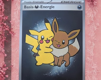 Hand-Painted Pokémon Card – Fan Art / One-of-a-Kind – Pikachu & Eevee