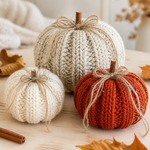 Crochet Pumpkin Pattern, Chunky Rustic Fall Decor, Multilingual PDF