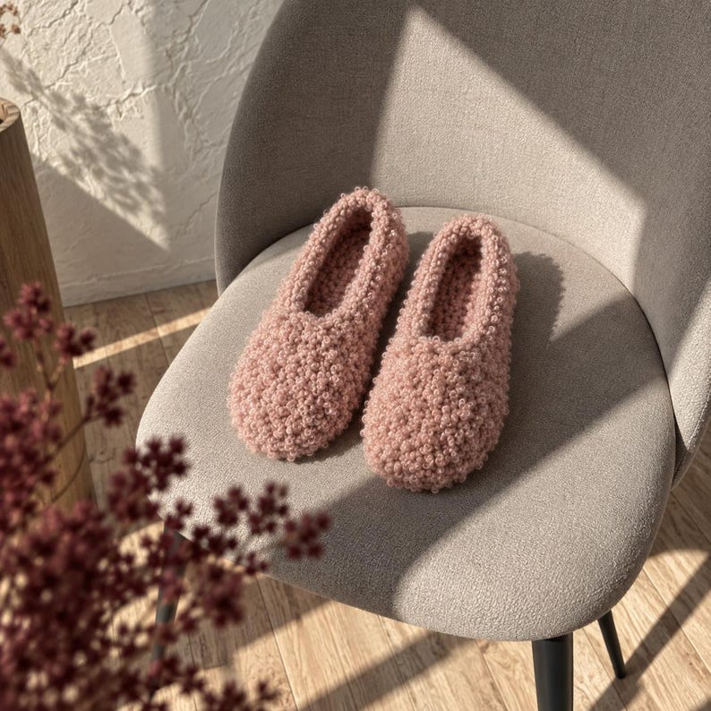 Calculator Design Pattern Crochet Slippers Pattern Boucle House Shoes PDF With EU/US Size ...