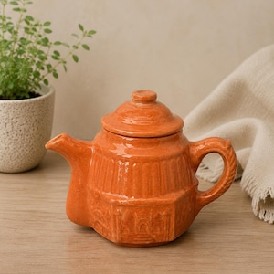 Handgjord terrakottakanna | Pakistansk chai-kokare, rustik keramik Muglaari-design