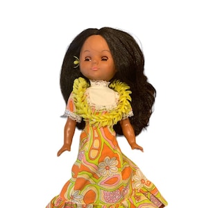 Doll, Vintage 1960s Hawaiian Souvenir Doll, Large Hawaii Doll, Hula Girl, Collectible VIntage Hawaii Hula Tiki Decor 15&quot; Tall