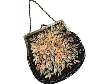 Vintage German Brocade Ladies' Handbag with Chain