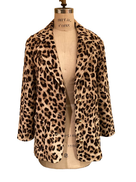 Coat, Jacket, Vintage Karen Kane 1980s Cheetah Blazer… - Gem