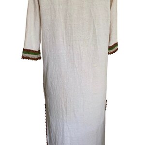 Caftan Embroidered Boho Maxi Dress, 1970s Vintage Caitela Caftan, Handmade Crochet Embroidered Columbia image 4