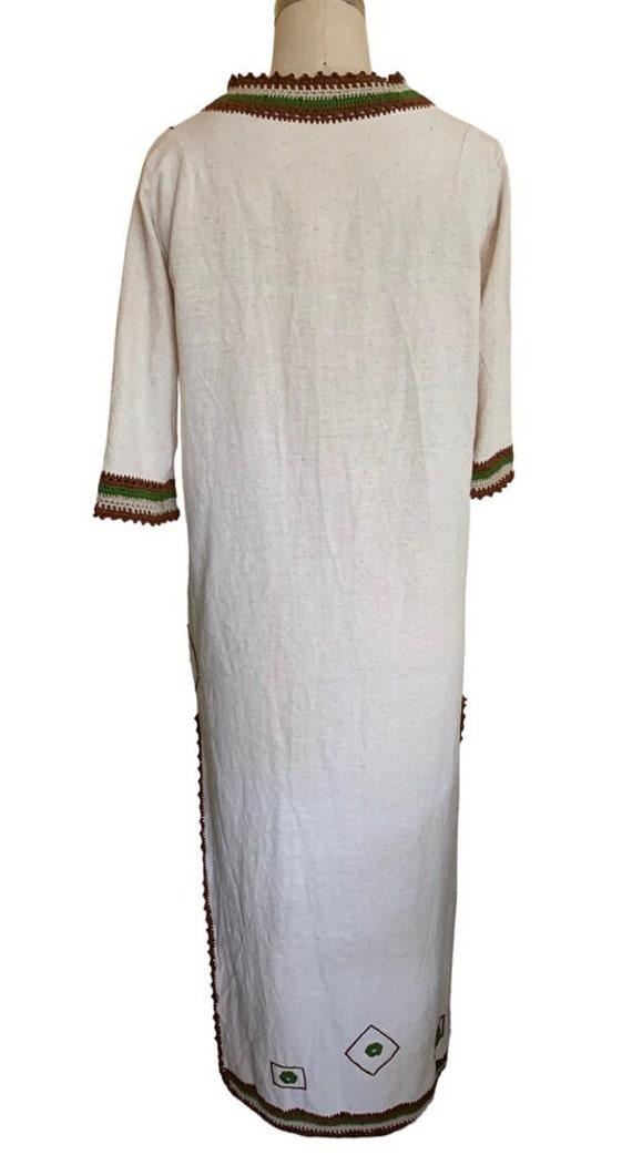 Caftan Embroidered Boho Maxi Dress, 1970s  Vintag… - image 4