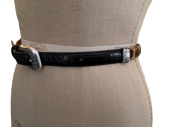 Ladies Belt, Cool Silver Leopard Buckle Western S… - image 8